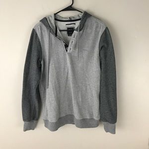 RVCA Grey white pull over hooded sweatshirt